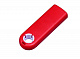 Классическая красная выдвижная пластиковая флешка с круглым отверстием