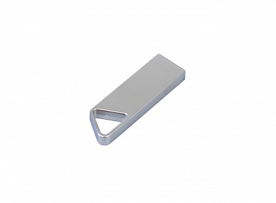 Компактная металлическая флешка с треугольным отверстием для цепочки