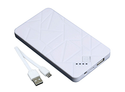 Универсальное зарядное устройство 4 000 MAH power bank под нанесение логотипа прямоугольной формы