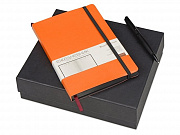 Цвет: ежедневник- оранжевый/черный, ручка- черный