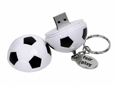 Пластиковая флешка для нанесения логотипа в виде футбольного мяча