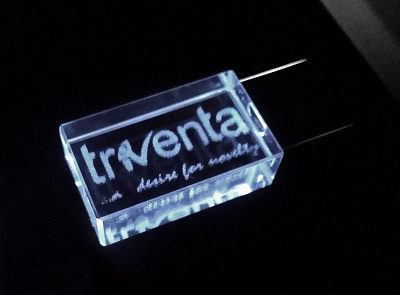 Прямоугольная стеклянная флешка под гравировку 3D логотипа