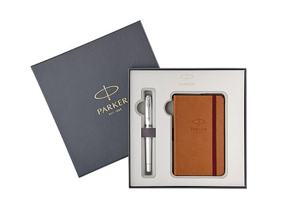 Набор Parker «Urban Premium Pearl Metal»: ручка перьевая, блокнот