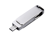 Флешка поворотный механизм c дополнительным разъемом Micro USB