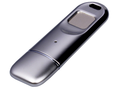 Металлическая флешка сейф со сканером отпечатков пальцев в подарочной упаковке