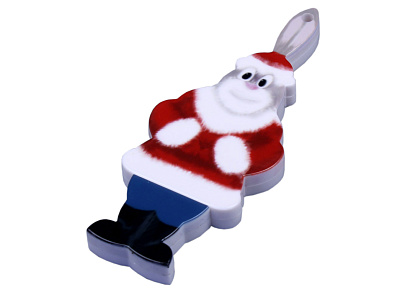 Новогодняя флешка Заяц дед мороз символ 2023 года Rabbit Santa